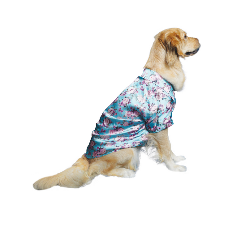 Floral Crepe Shirt - Light Blue