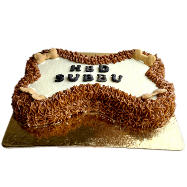 Brown Swirl Bone Cake for Dogs – Round Cake – Hyderabad