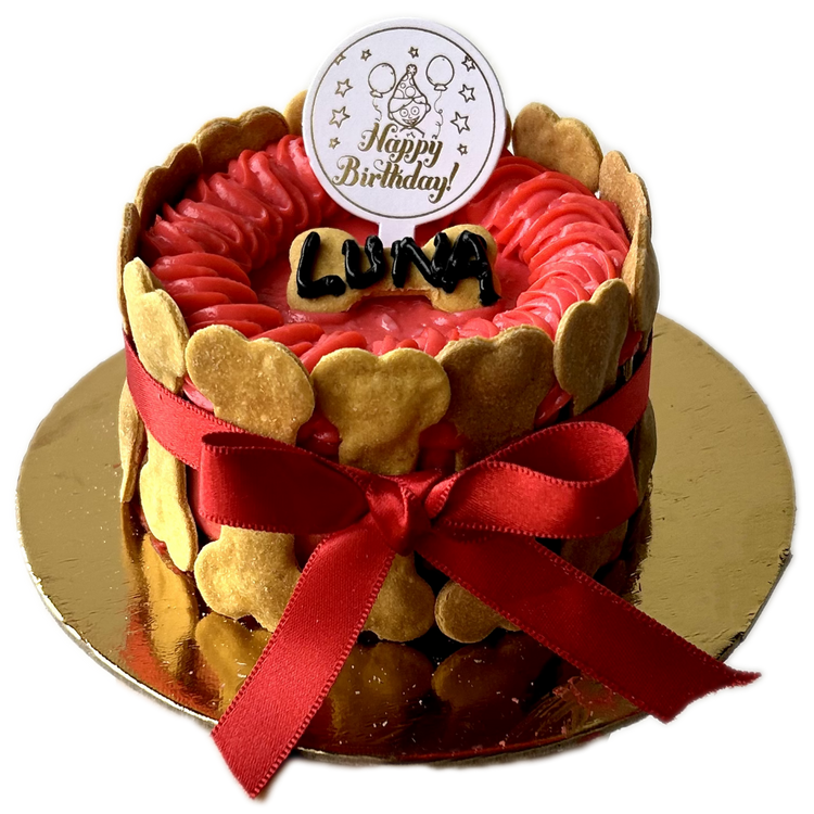Round Shape Cake for Dogs & Puppies - Birthday/Celebration