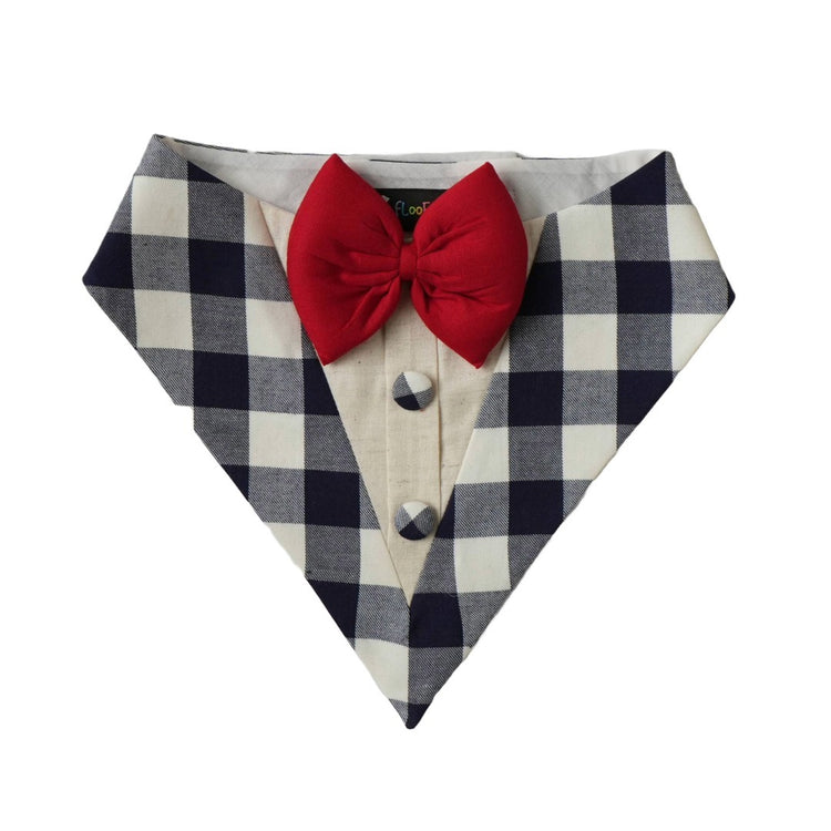 Checks Tux Bandana with Red Bow