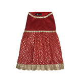 Brocade Lehenga for Dogs – Red & Gold Ethnic Pet Dress | Wedding & Festive Outfit – Floof & Co