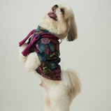 Floral Brocade Dog Kurta – Navy Blue Festive Outfit for Dogs | Floof & Co