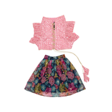 Floral Lehenga for Dogs – Pink & Purple Designer Pet Outfit | Festive Wear for Female Dogs – Floof & Co