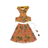 Floral Lehenga for Dogs – Yellow Festive Pet Dress | Traditional Haldi & Party Wear – Floof & Co
