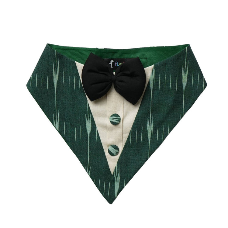 Green Ikat Tux Bandana