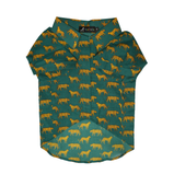 Leopard Print Dog Shirt – Green Safari Style Pet Shirt | Floof & Co