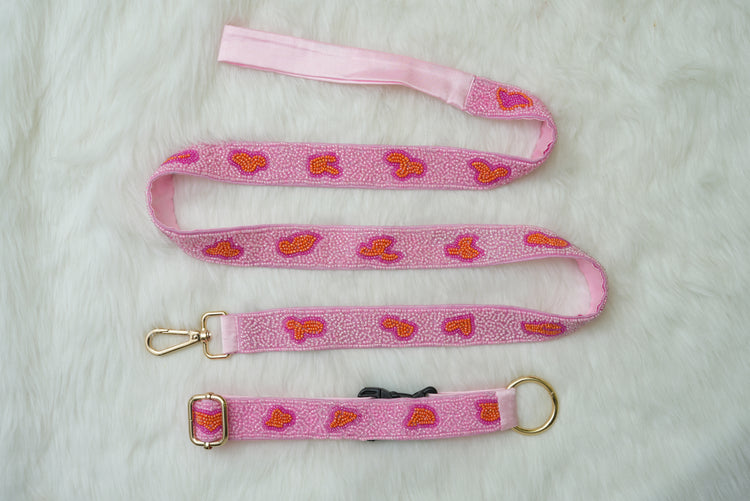 Cotton Candy Cloud  Leash & Collar- Floofandco Luxury Premium Dog Leash and Collar for Small Medium and Large Dogs