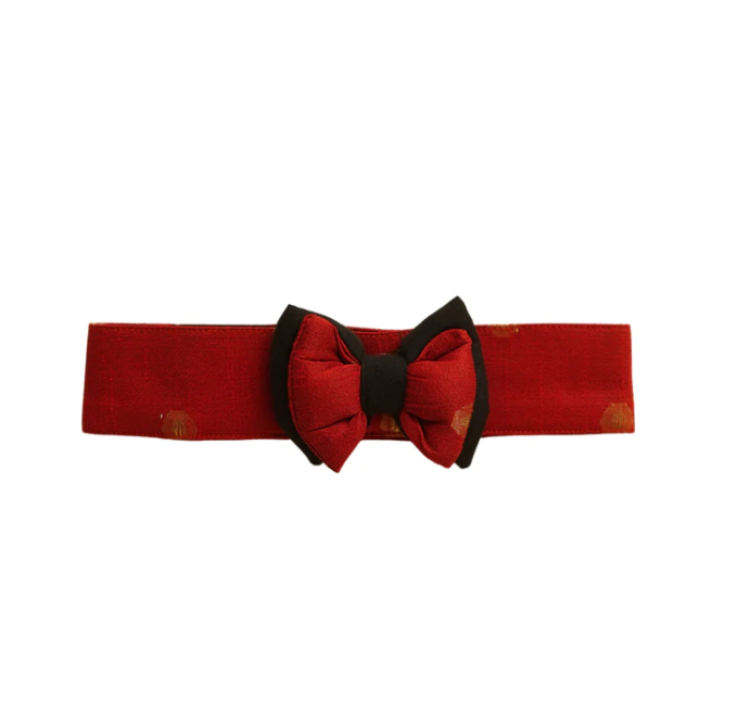 Red Silk Collar with Bow