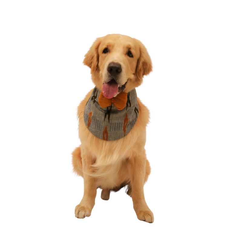 Grey Ikat Bib Bandana