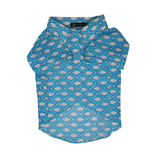 Blue Cotton Shirt - Fish Print