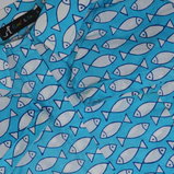 Blue Cotton Shirt - Fish Print