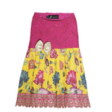 Yellow & Pink Floral Pen Kalamkari Dress