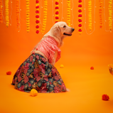 Floral Lehenga for Dogs – Pink & Purple Designer Pet Outfit | Festive Wear for Female Dogs – Floof & Co