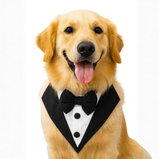 Classic Tux Bandana for Dogs – Black & White Formal Bow Tie Bandana | Floof & Co