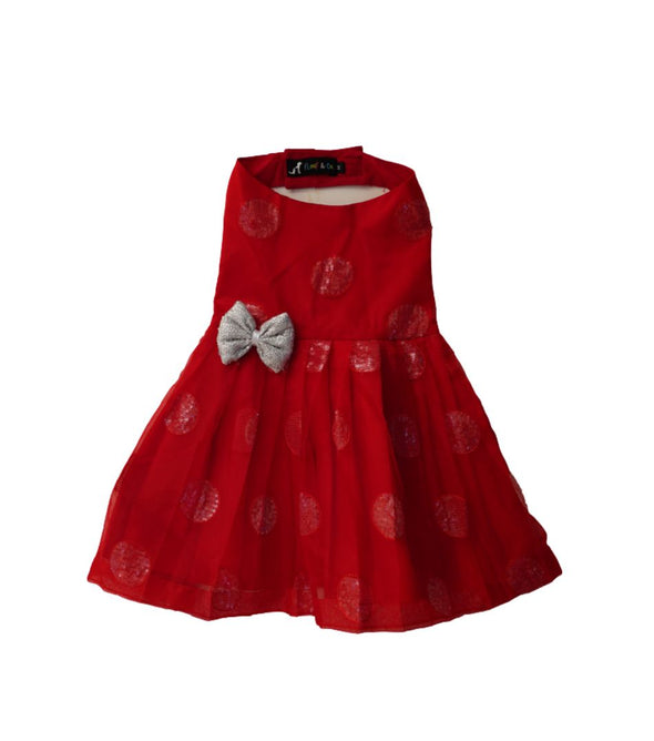 Red & Silver Sequence Dress