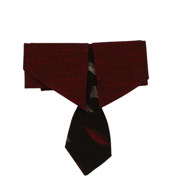 Black & Red Ikat Tie Collar
