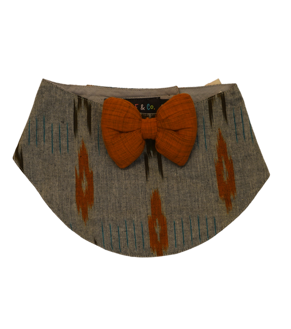 Grey Ikat Bib Bandana
