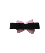Pink & Silver Elastic Bow