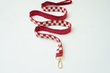 Checkered Leash & Collar Red & White- Floofandco Luxury Premium Dog Leash and Collar for Small Medium and Large Dogs