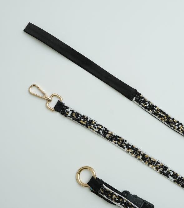 Cocktail Leash & Collar - Blue & White- Floofandco Luxury Premium Dog Leash and Collar for Small and Medium Dogs