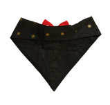 Black Silk Tux Bandana with Red Bow