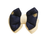 Blue & Cream Bow with Band