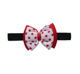 Red and White Polka Dots Bow with Band